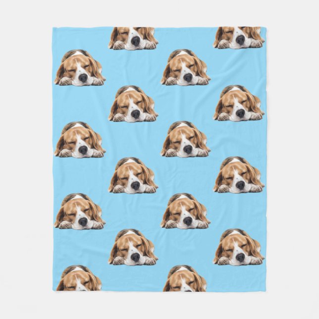 Sleepy Beagle Dog Blanket  (Front)