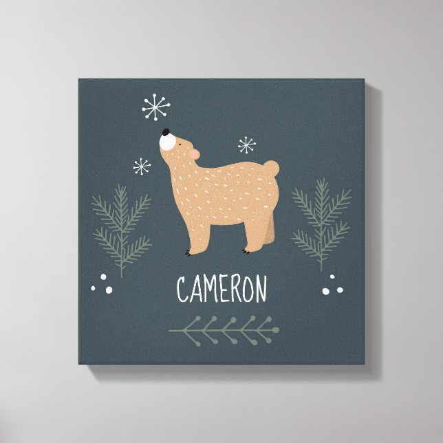 Sleepy Bear Canvas Print (Front)