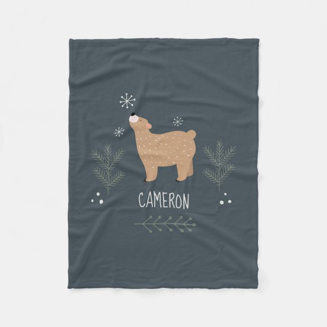 Sleepy Bear Fleece Blanket (Front)