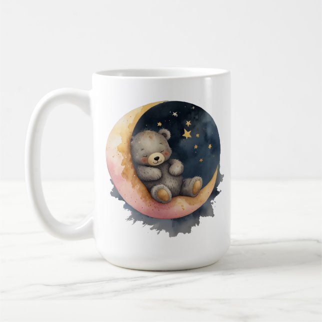  Sleepy Bear on the Moon Coffee Mug (Left)
