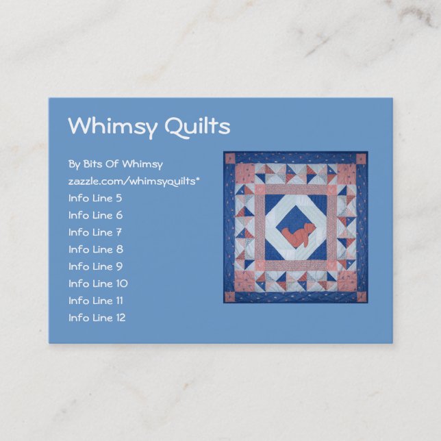 Sleepy Bear Quilt Business Card (Front)
