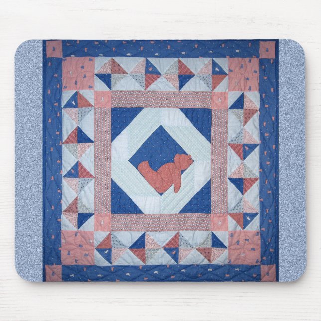 Sleepy Bear Quilt Mouse Mat (Front)
