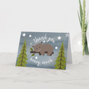 Sleepy Bear Thank You Stars Watercolor