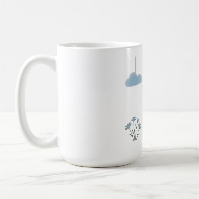 Sleepy Bear with Dreamy Clouds Coffee Mug (Left)