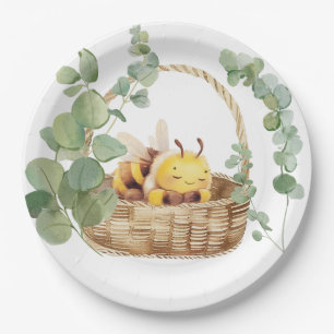 Sleepy Bee Paper Plate