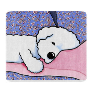 Sleepy Bichon Cutting Board