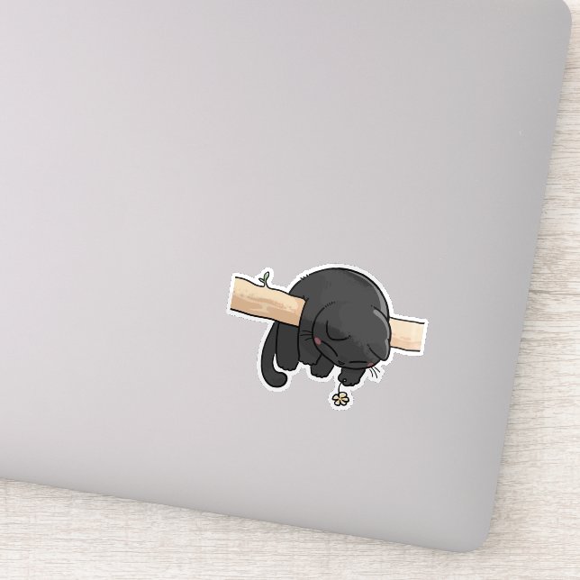 Sleepy Black Cat Cute (Detail)