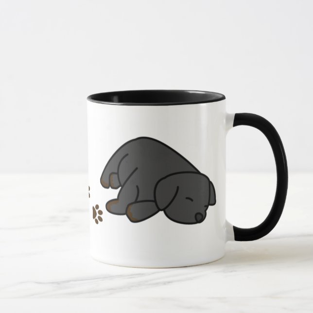 Sleepy Black Lab Puppy Mug (Right)