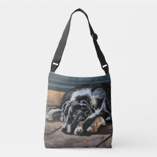 Sleepy Border Collie Cross-Body Bag