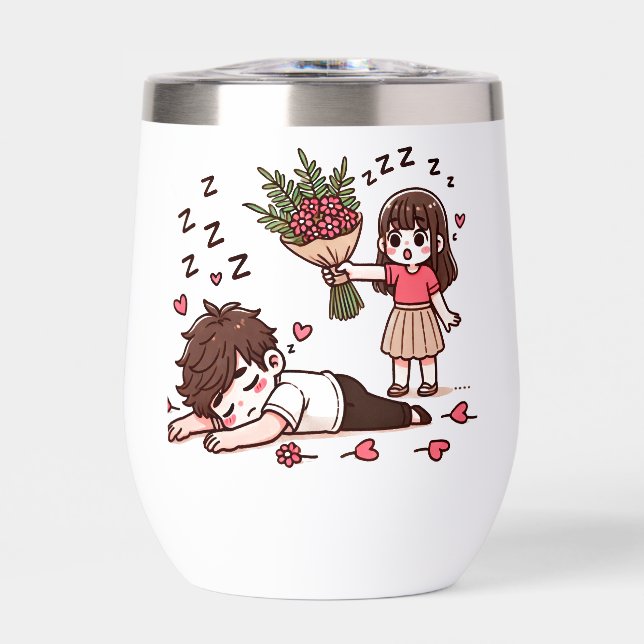 Sleepy Boy and Girl with Flowers (Front)