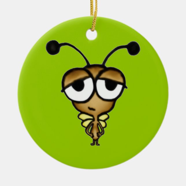 Sleepy Bug Ceramic Tree Decoration (Front)