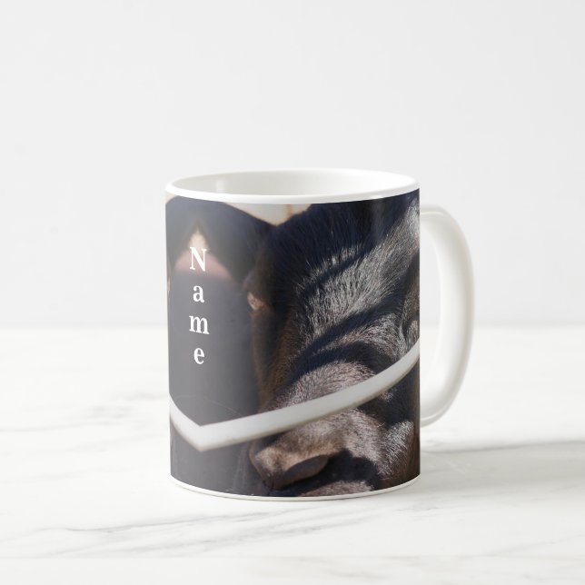 Sleepy Bull Farm Animal Personalised Coffee Mug (Front Right)