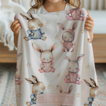 Sleepy Bunny Rabbits Add Your Own Name