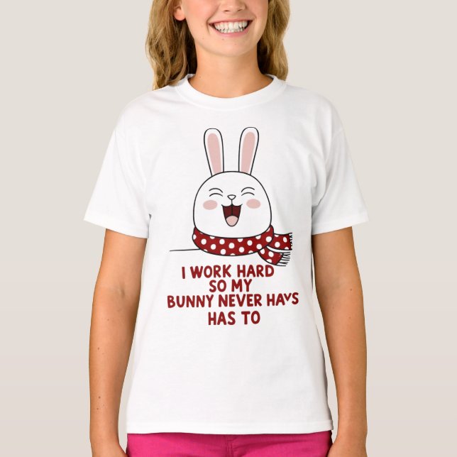 Sleepy Bunny T-Shirt – Cosy Minimalist Rabbit Desi (Front)
