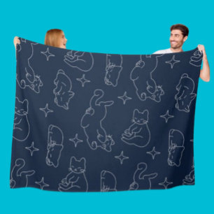 Sleepy Cat Fleece Blanket – Cosy Cat Pattern