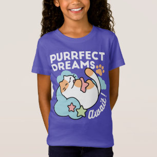 Sleepy Cat Hugging Star – Purrfect Dreams Cute Cat T-Shirt