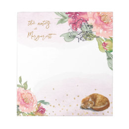 Sleepy Cat Illustration Girl Daily Activity Notes