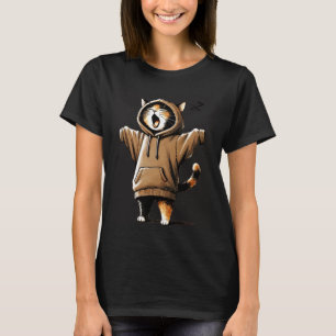 Sleepy Cat in Outfit Cute Yawning Kitten Cosy Funn T-Shirt