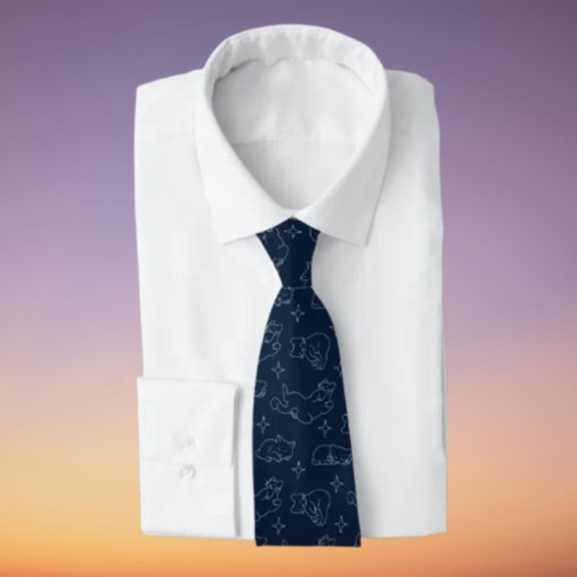 Sleepy Cat Necktie – Whimsical Cat Pattern (Creator Uploaded)