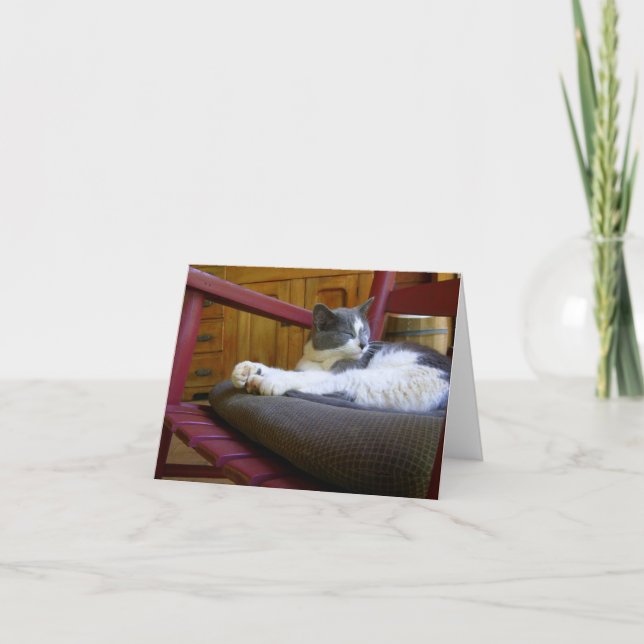 Sleepy Cat Note Card (Front)