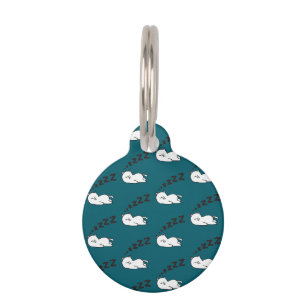 Sleepy cat pet tag