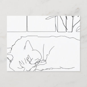 Sleepy Cat Postcard
