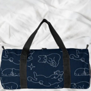 Sleepy Cat Small Duffel Bag – Napping Cat Pattern
