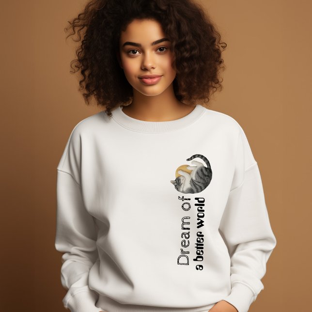 Sleepy Cat Sweatshirt personalised gift for her (Creator Uploaded)