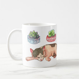 Sleepy Cats and Succulent Planters Coffee Mug