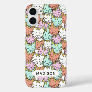 Sleepy Cats Pattern custom name phone cases