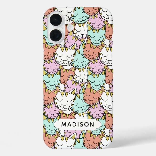 Sleepy Cats Pattern custom name phone cases (Back)