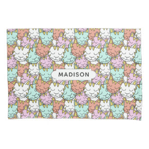 Sleepy Cats Pattern custom name pillowcases