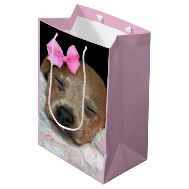 Sleepy Chihuahua dog Gift Bag (Front Angled)