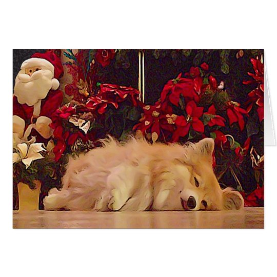 Sleepy Christmas Corgi Card
