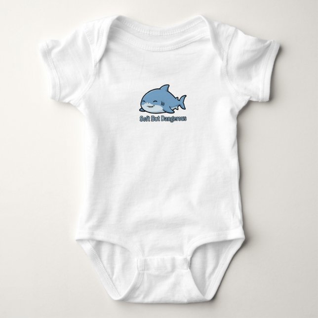 Sleepy Chubby Shark Baby Clothes Bodysuit (Front)