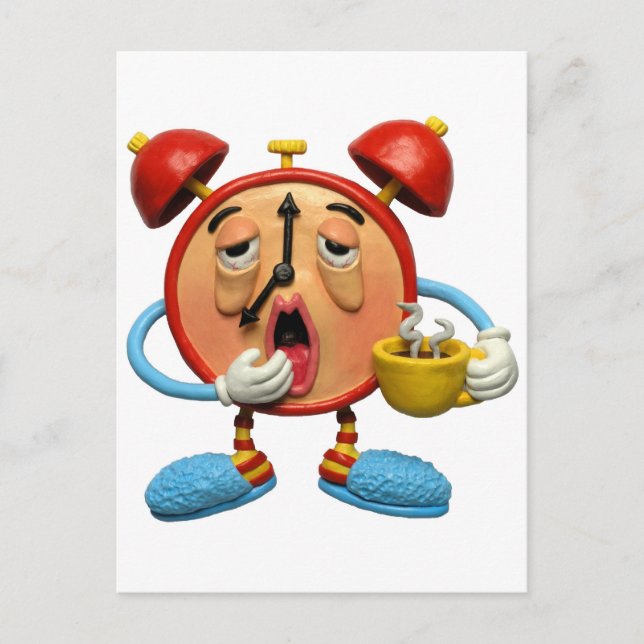 Sleepy Clock Postcard (Front)