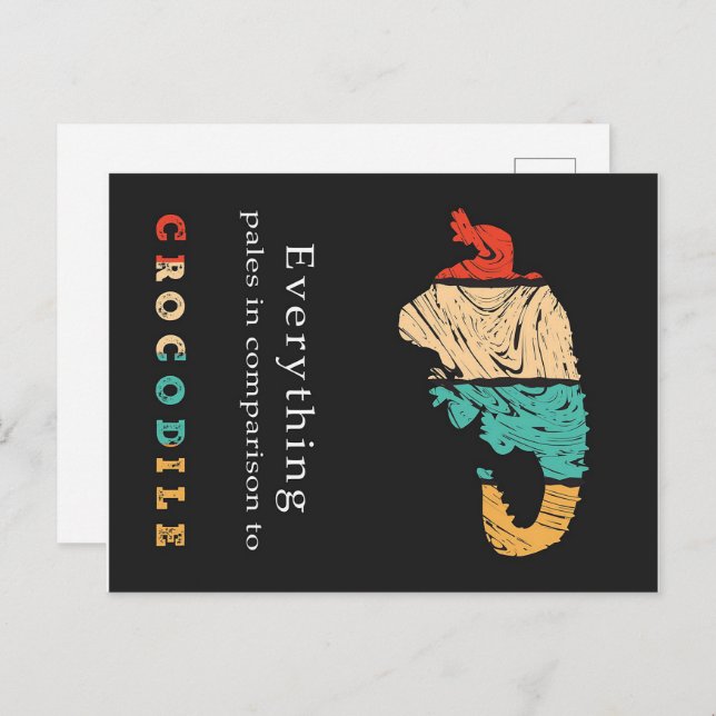 Sleepy Crocodile Holiday Postcard (Front/Back)