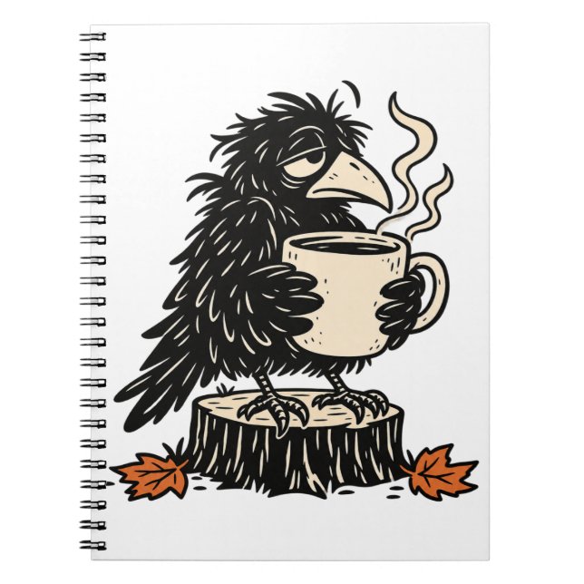 Sleepy Crow Coffee Break Notebook (Front)
