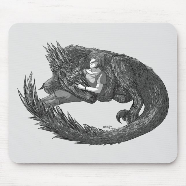 Sleepy Dinosaur Mouse Mat (Front)