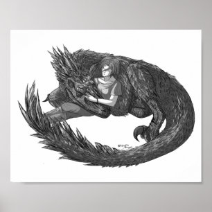 Sleepy Dinosaur Poster