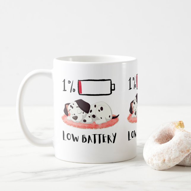 Sleepy Dog Design Coffee Mug (With Donut)