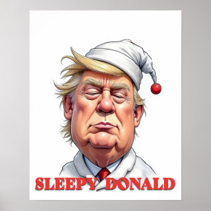 Sleepy Donald – A Subtle Political Caricature Poster