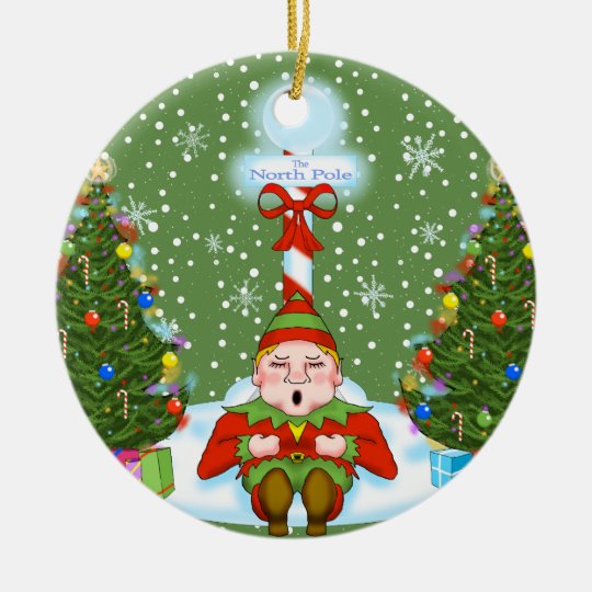 Sleepy Elf Christmas Ornament