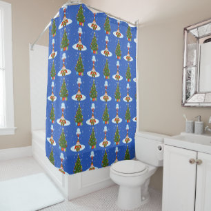 Sleepy Elf Christmas Shower Curtain
