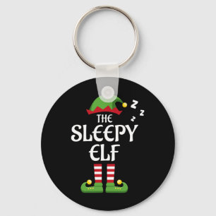 Sleepy Elf Family Matching Group Christmas  Key Ring