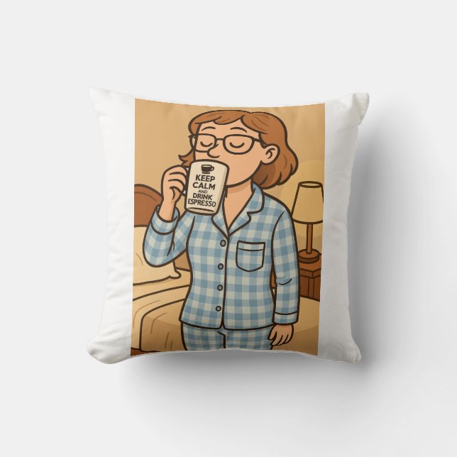 sleepy espresso cushion (Front)