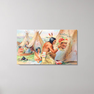 Sleepy Eye Flour Ad with Indians Canvas Print