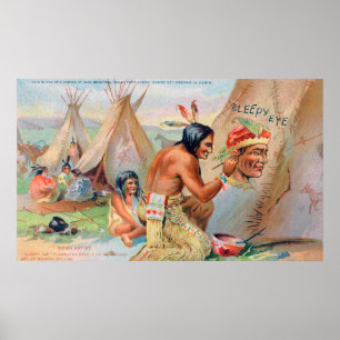 Sleepy Eye Flour Ad with Indians Poster