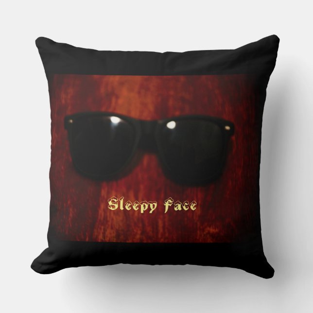 Sleepy Face Collection - Custom Throw Pillow (Front)