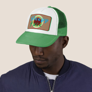 Sleepy Face: Green - Sun Brim - Trucker Hat